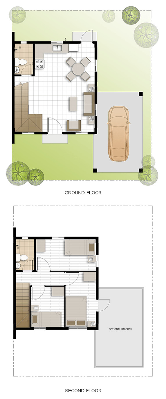 Cara Floor Plan House and Lot in Laguna